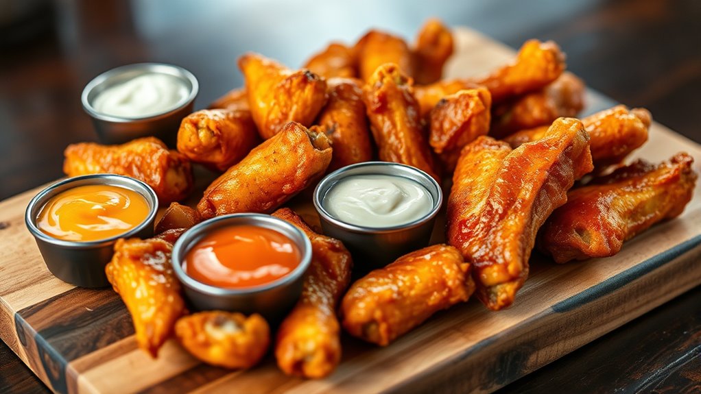 boneless wings size and sauces