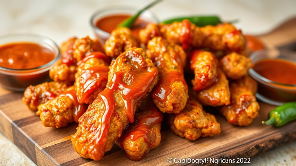 crispy chicken with smoky sauce