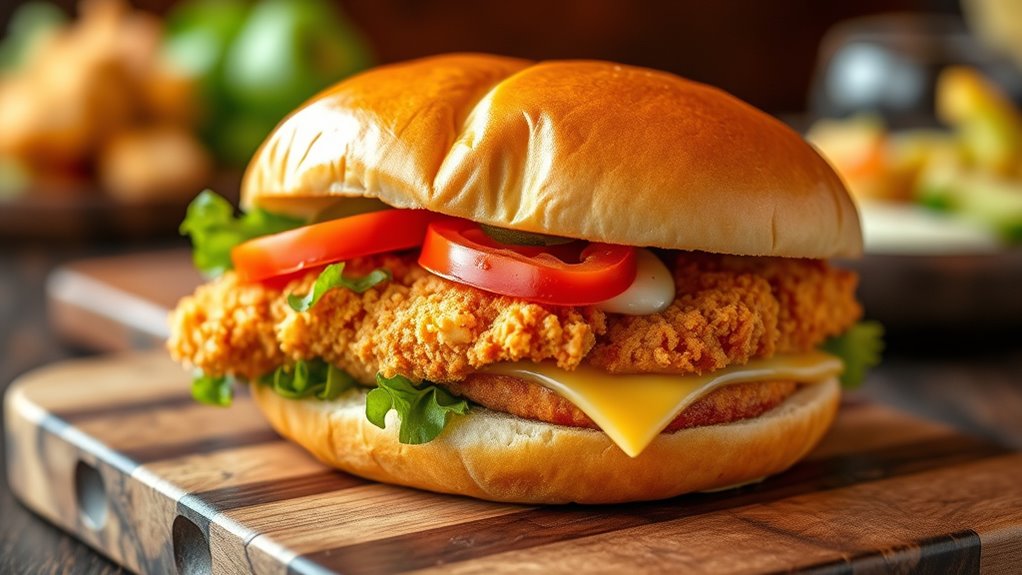 crispy chicken with toppings