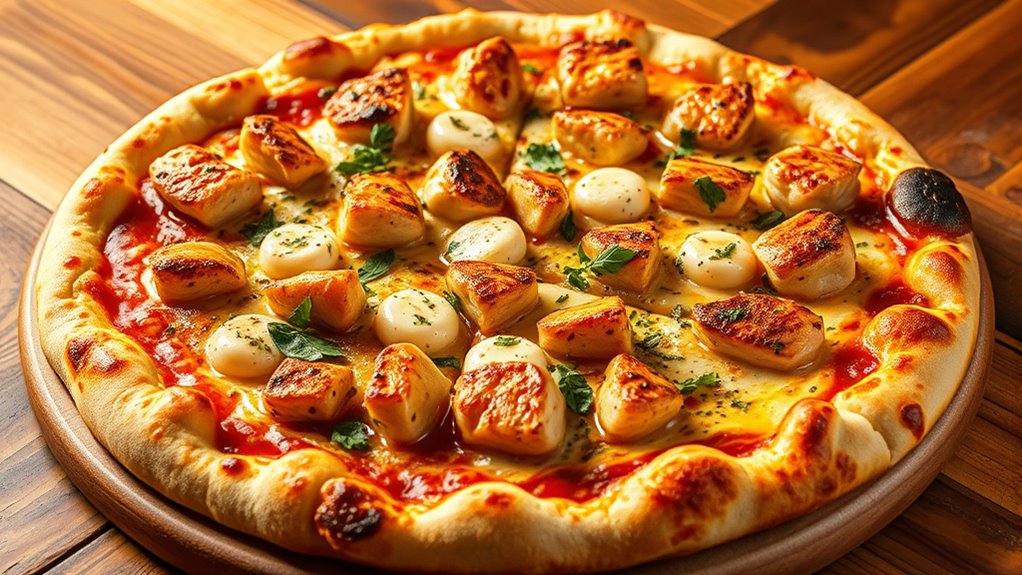 garlic chicken gourmet pizza