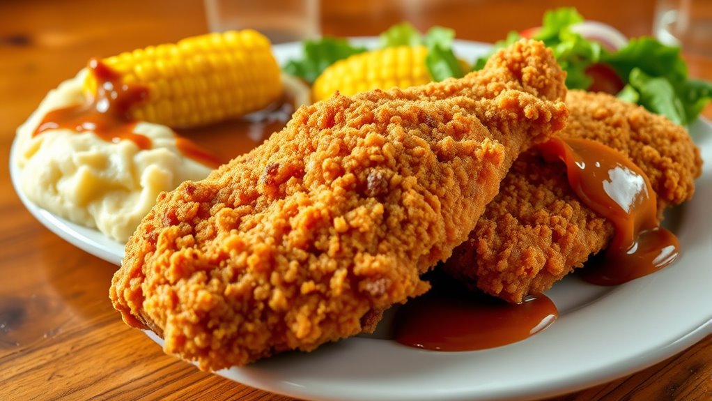 hearty fried chicken platter