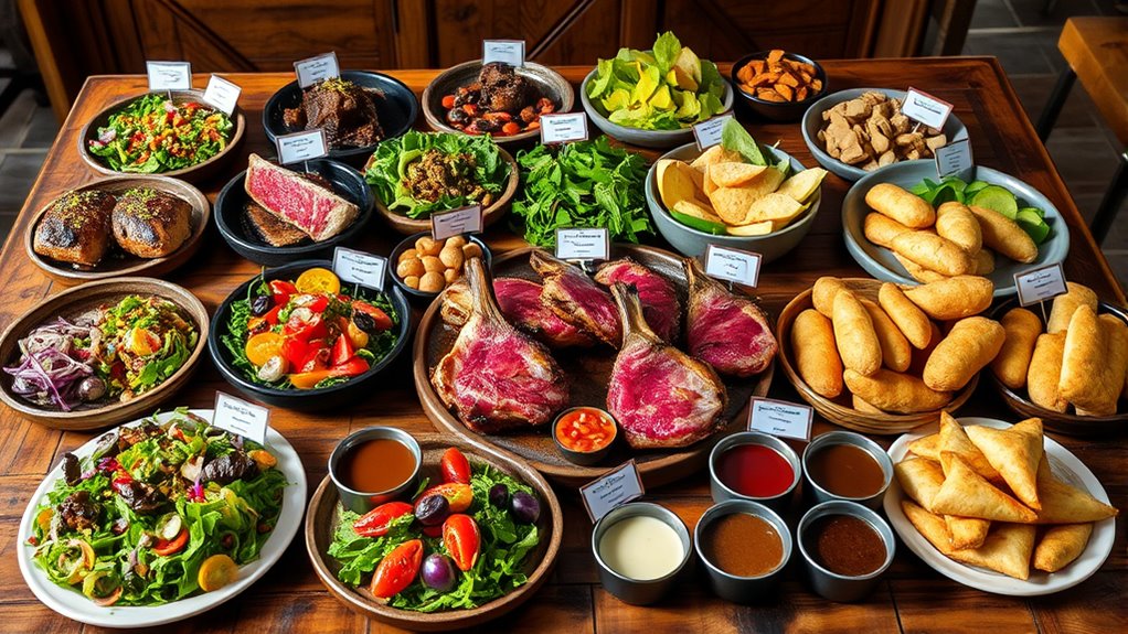 market table with fresh options