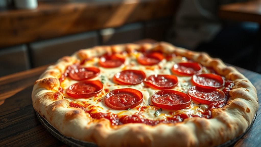 pepperoni pizza with customizable sizes