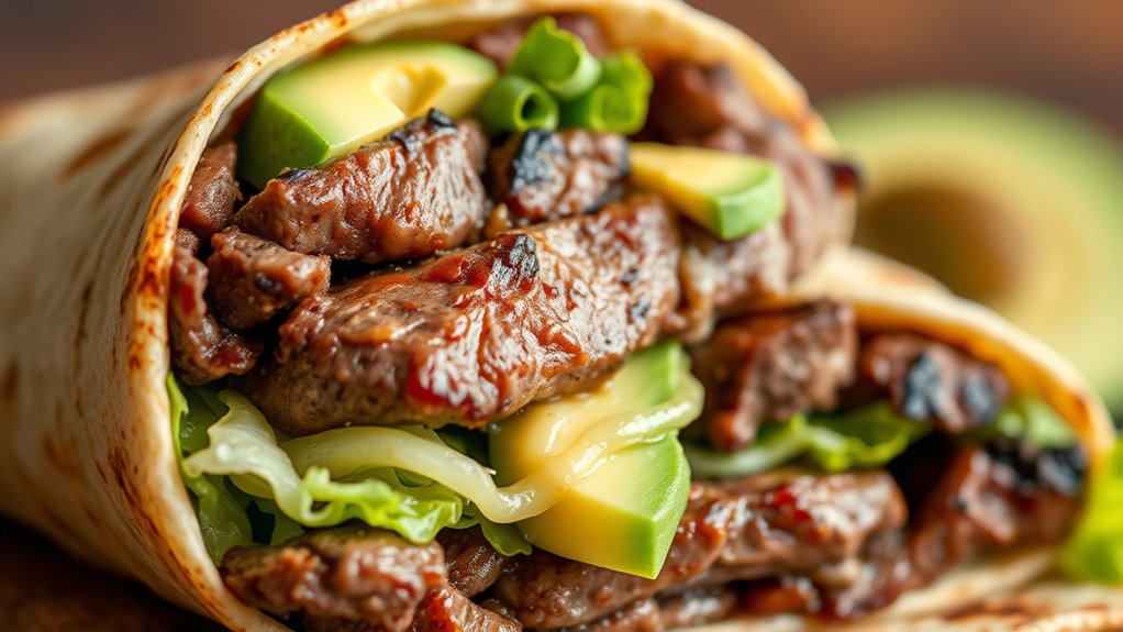rich hearty steak burrito