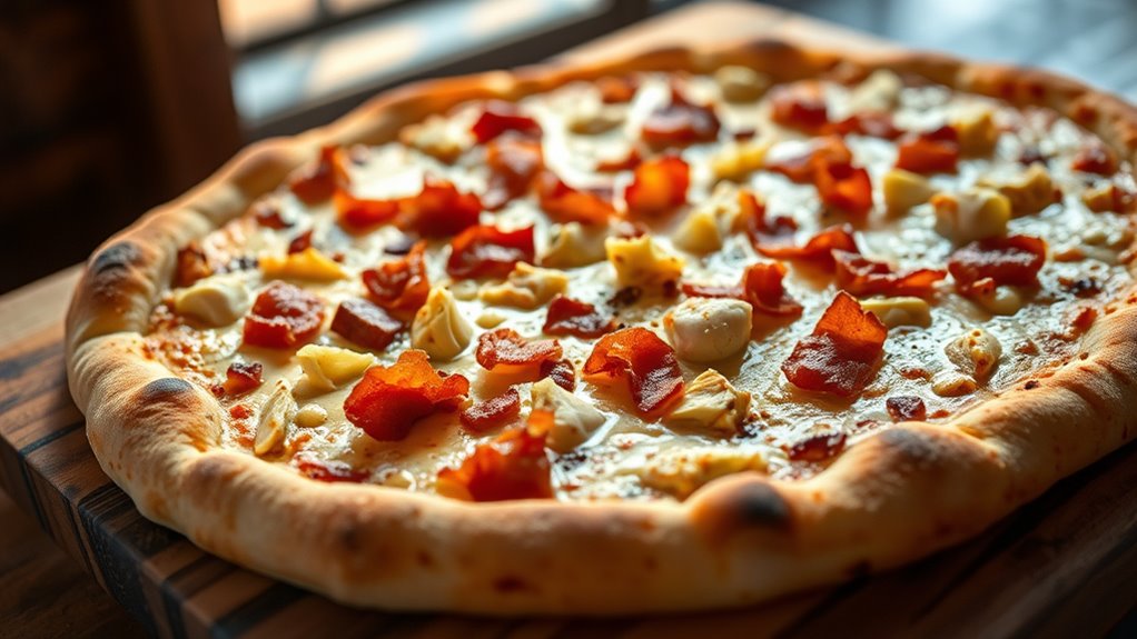 savory chicken artichoke pizza