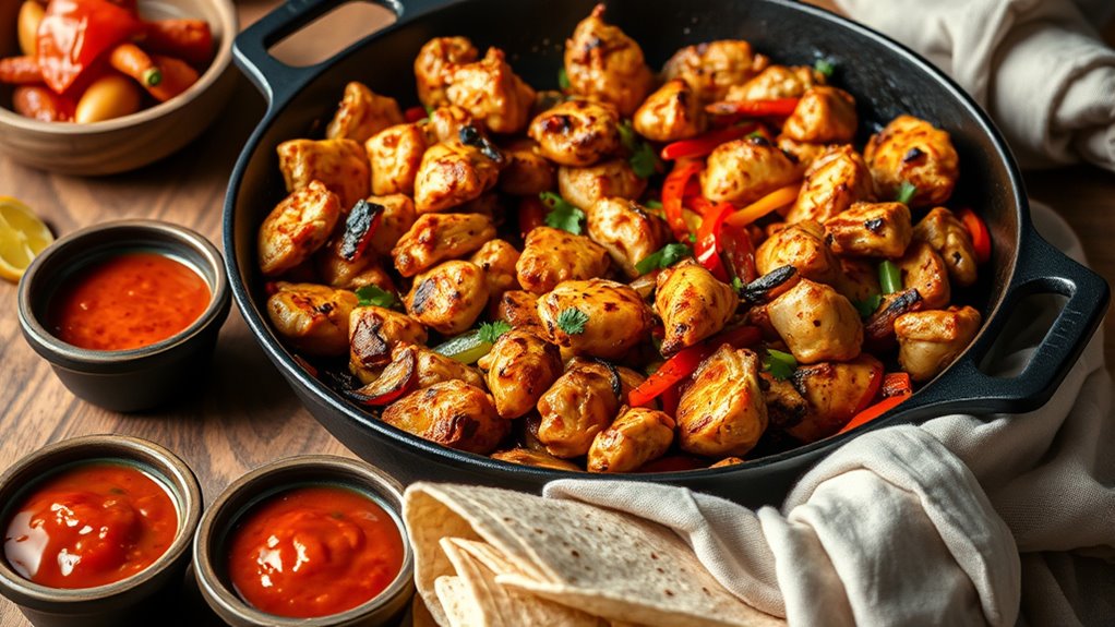 sizzling customizable chicken fajitas