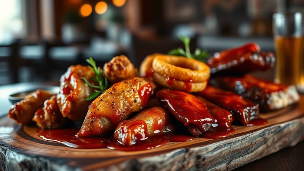 whiskey glazed appetizer sampler