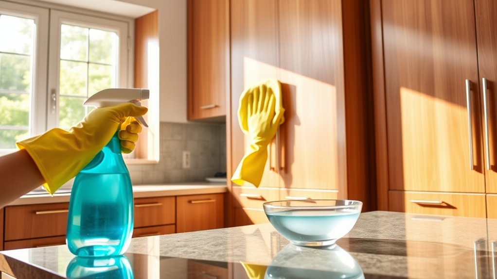 clean kitchen cabinets easily