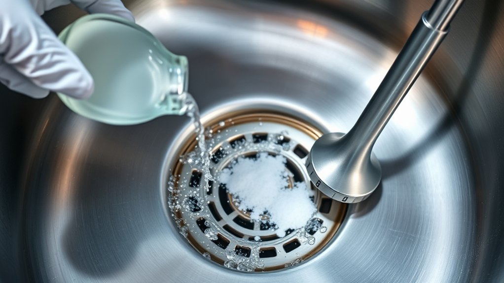 clean sink drain thoroughly