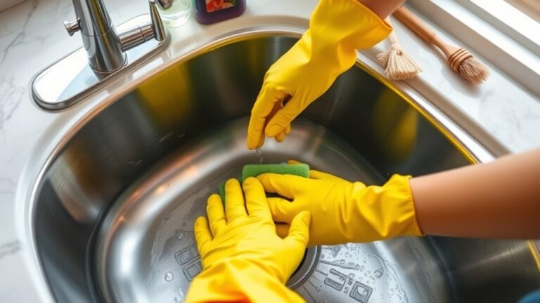 clean sink thoroughly regularly