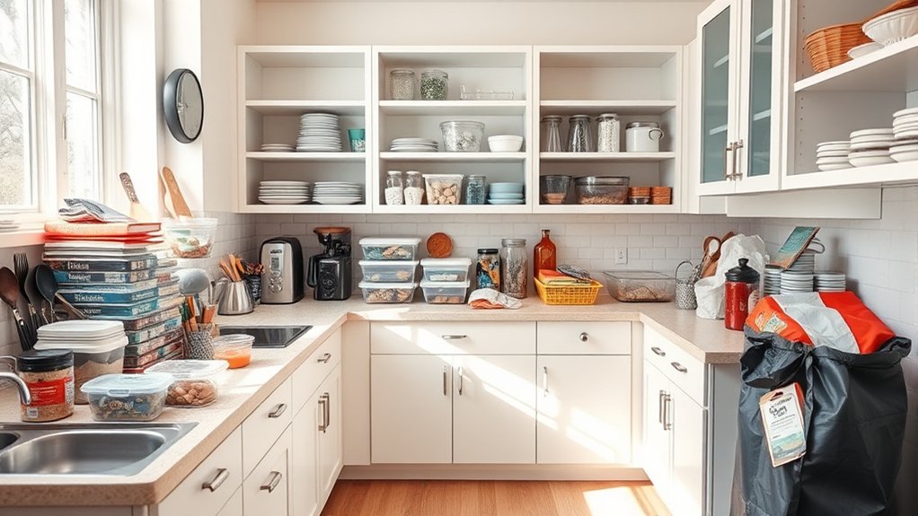 declutter and organize kitchen items