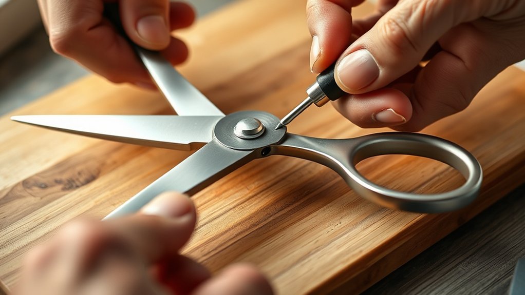 disassemble shears for sharpening