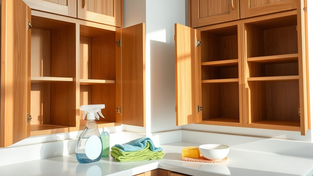 empty organize clean supplies