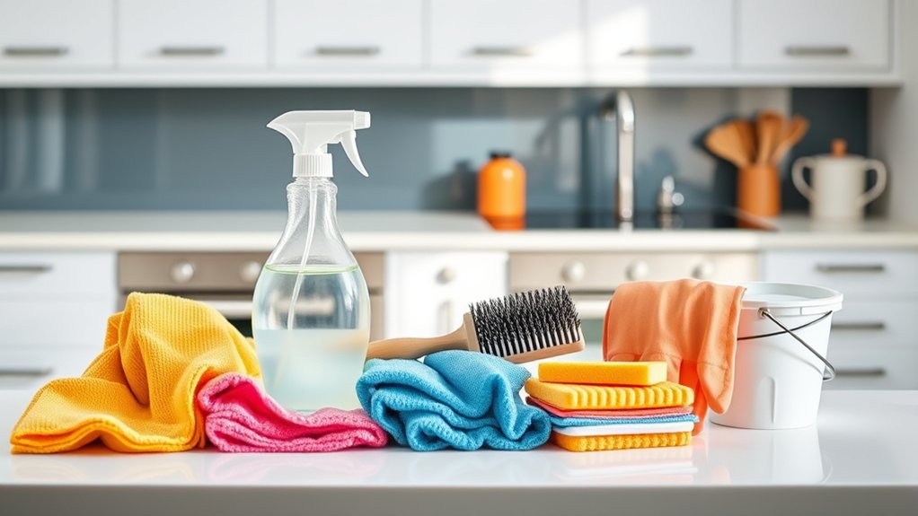 gather cleaning supplies beforehand