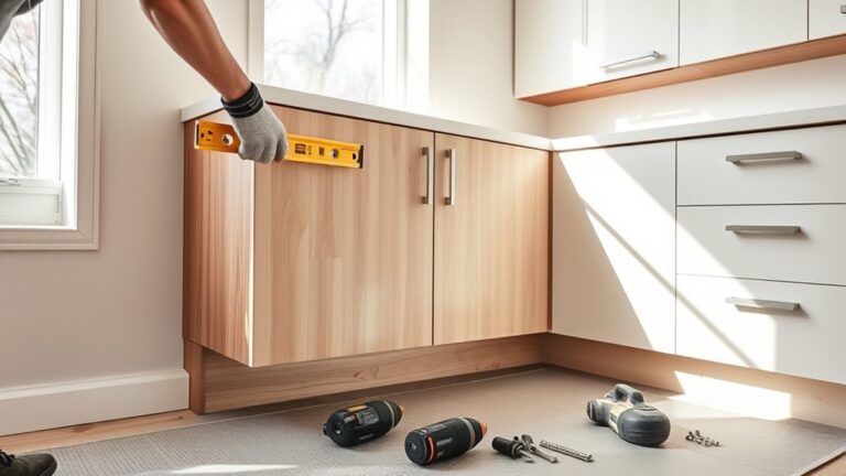 installing kitchen cabinets