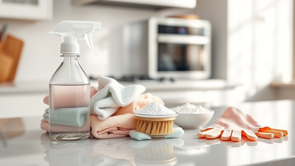 organize supplies for efficient cleaning
