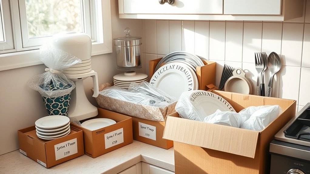pack rarely used kitchen items first