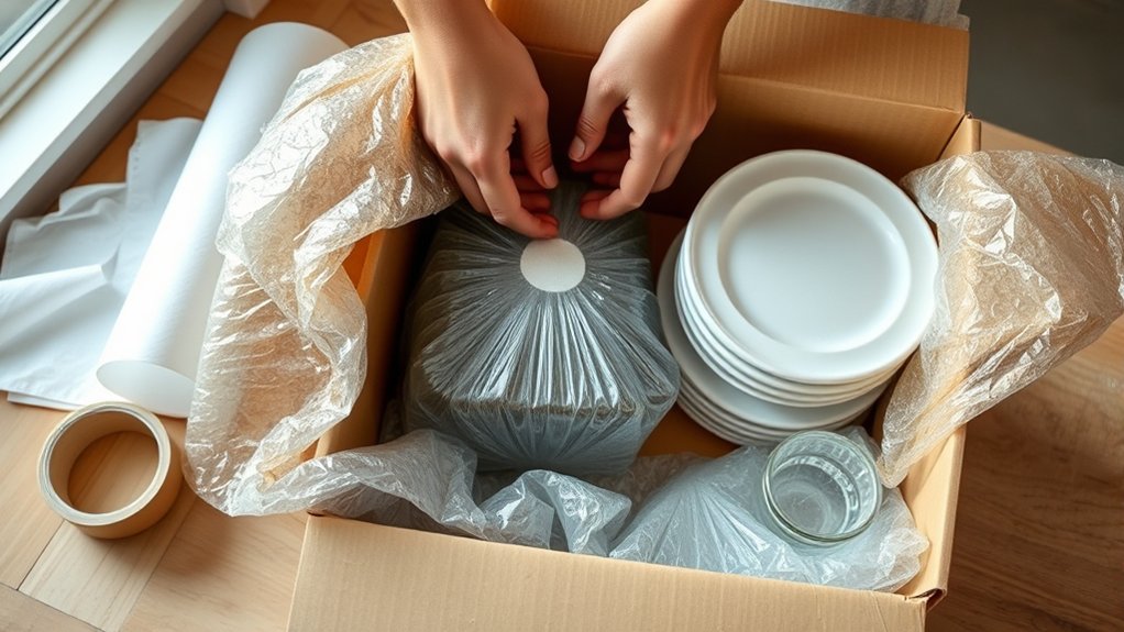securely pack kitchen essentials