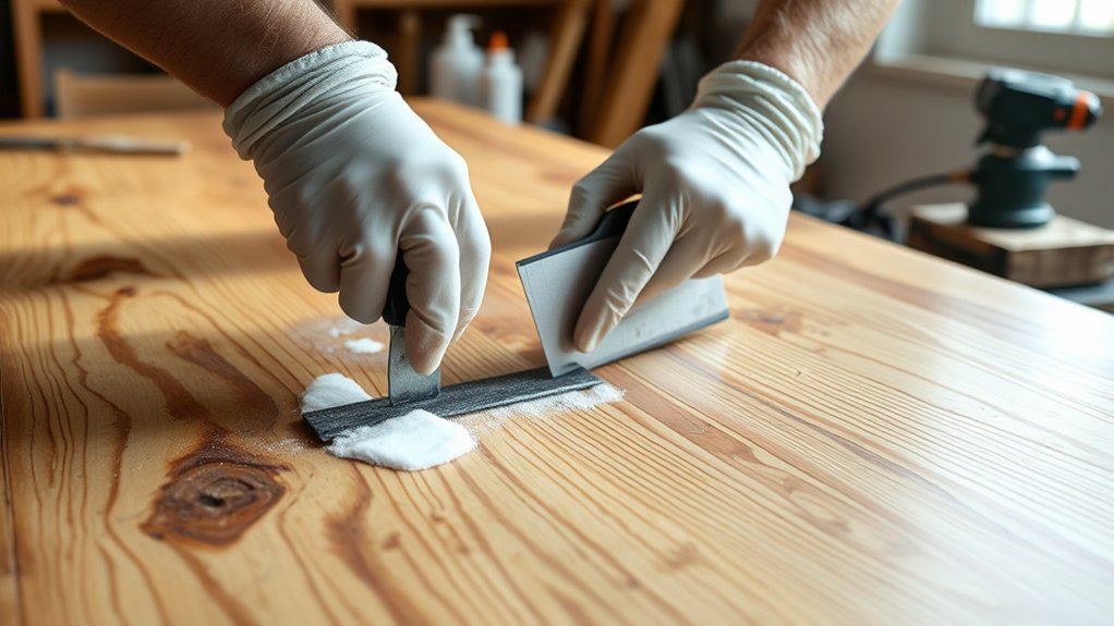 strip old finish carefully outdoors
