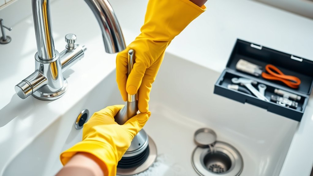 unclog kitchen sink step by step